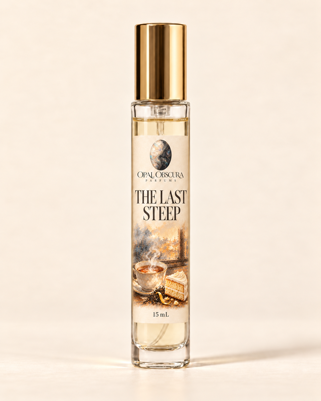 The Last Steep 15 mL gold-capped perfume spray