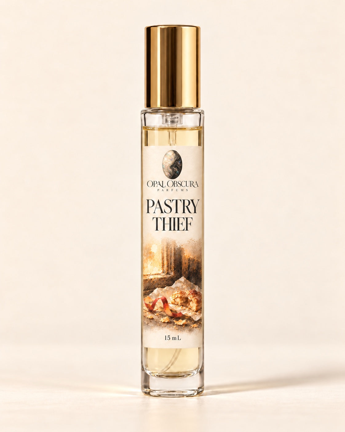 pastry thief 15ml perfume bottle with engraved opal logo