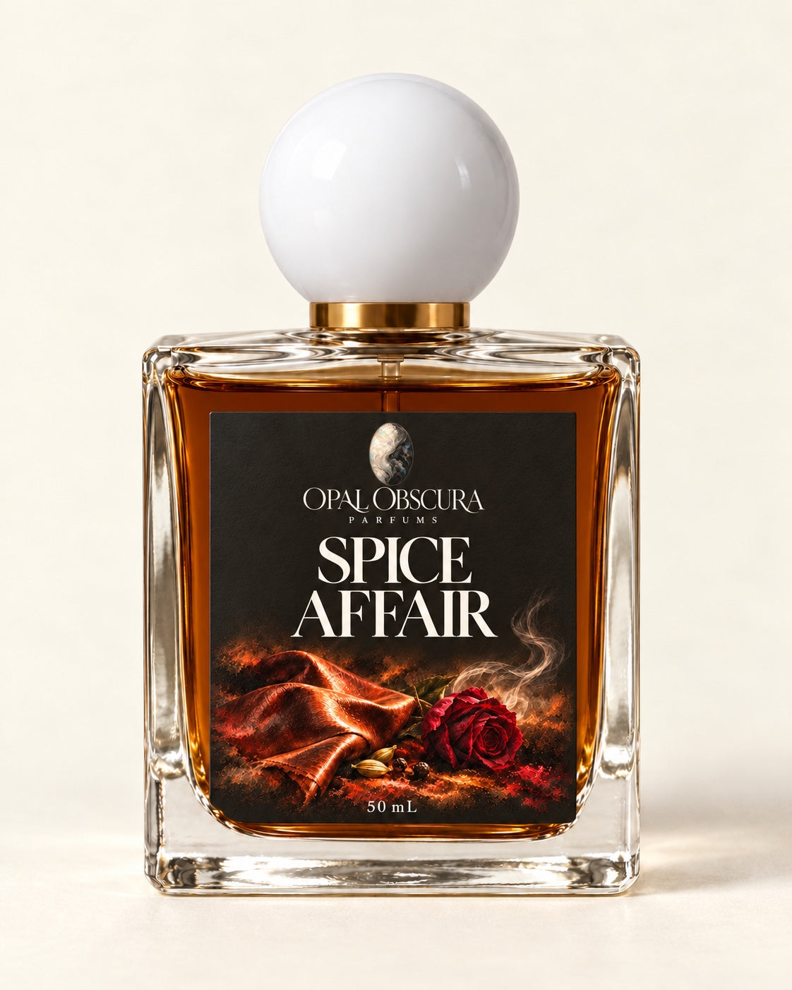 spice affair 50ml perfume bottle with engraved opal logo